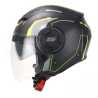 Casque Jet S749 TWISTER - Noir Jaune Gris.