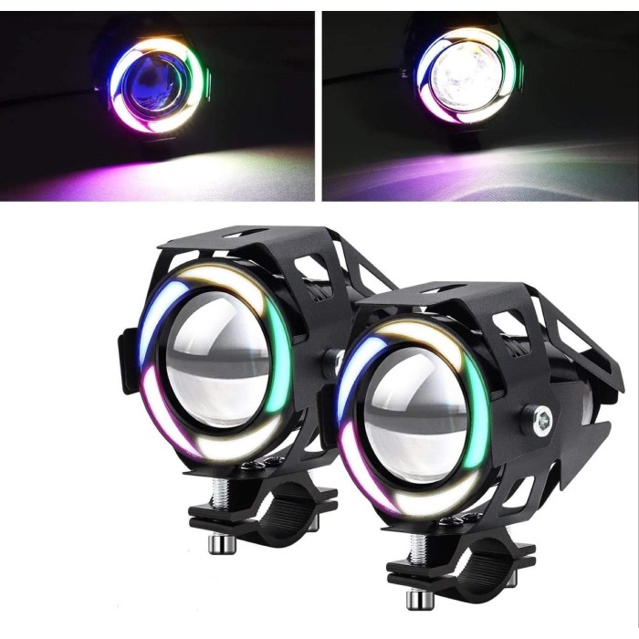 La paire de phare aditionnel à Led - Coloré Angel Eye