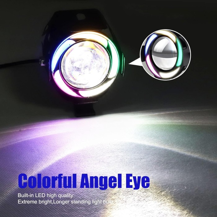 La paire de phare aditionnel à Led - Coloré Angel Eye