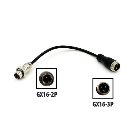 Adaptateur de prise de chargeur NAMI GX16-3P en GX16-2P.