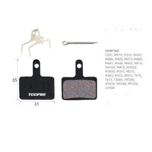 Paire de plaquettes de frein organic Shimano BR-M375, M415-M495, M515, M525,
