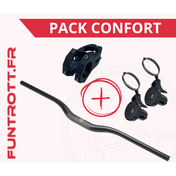 PACK - Guidon en carbone, rétroviseur et potence pour Nami.