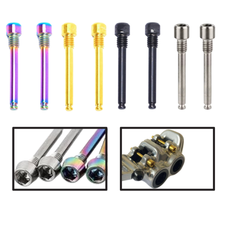 Paire de vis TITANE pour axe de frein pour etrier shimano et magura.