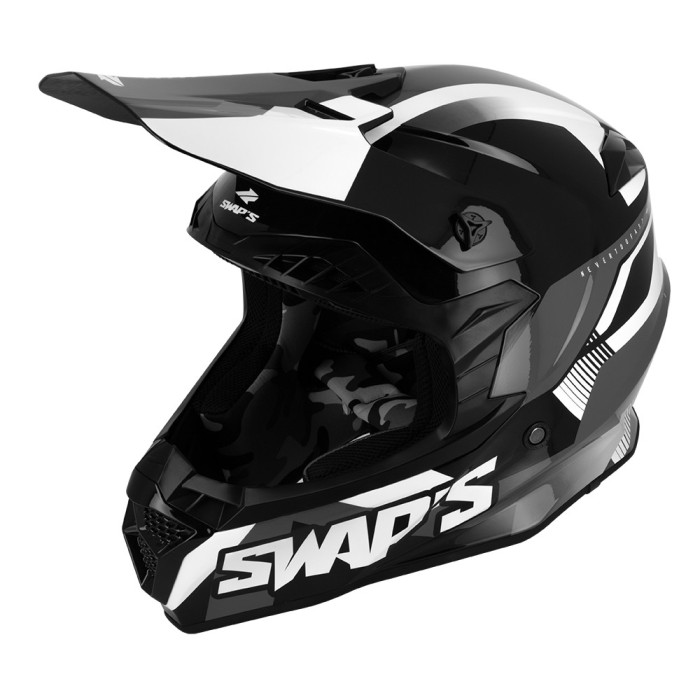 Casque enfant Noir gris blanc