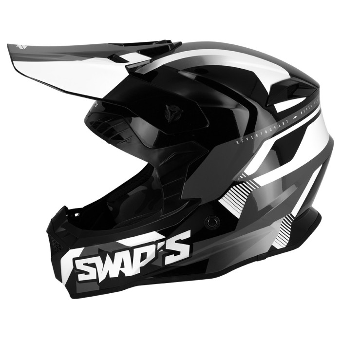 Casque enfant Noir gris blanc
