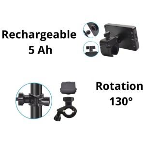 Caméra arrière pour trottinette électrique sur batterie rechargeable.