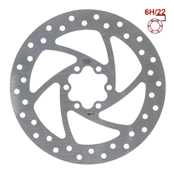 Disque de frein 120mm 6H argent