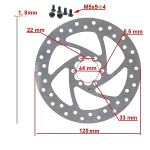 Disque de frein 120mm 6H argent
