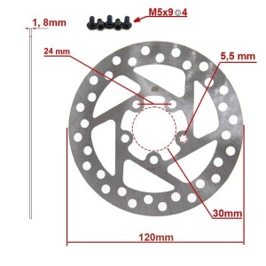 Disque de frein 120mm 5H argent