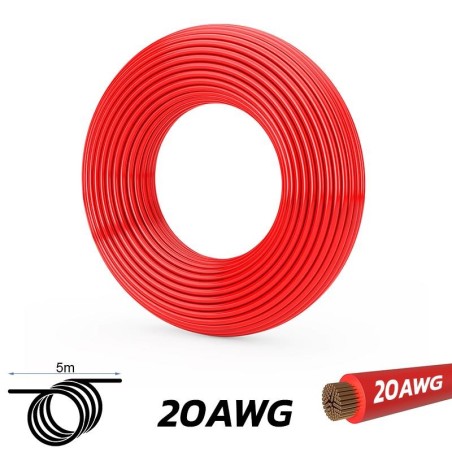 Câble rouge 20 AWG 5M