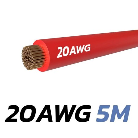 Câble rouge 20 AWG 5M