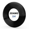 Câble noir 20 AWG - 5M