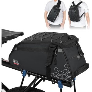 Sac Porte-Bagages Arrière, Plusieurs Compartiments avec Poignée de Transport et Bandoulière