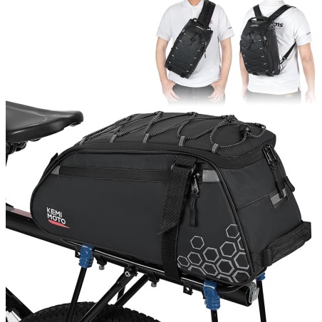 Sac Porte-Bagages Arrière, Plusieurs Compartiments avec Poignée de Transport et Bandoulière