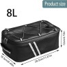 Sac de Vélo Électrique Étanche - Sacoche de Siège avec Rangement, Coffre pour Porte-vélos, Bande Réfléchissante - Noir (8L)