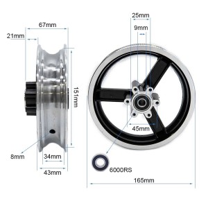 Jante 6/B34mm pour Kugoo kirin M4