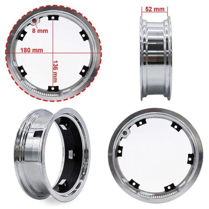 Jante 6,5"/B52mm apte pour tubeless pour Dualtron 3 [Minimotors]